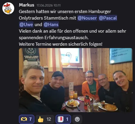 Onlytraders-Mitglieder beim Stammtisch in Hamburg